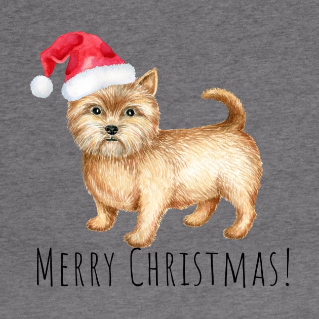 Cute Norwich terrier , Christmas dog by Simple Wishes Art